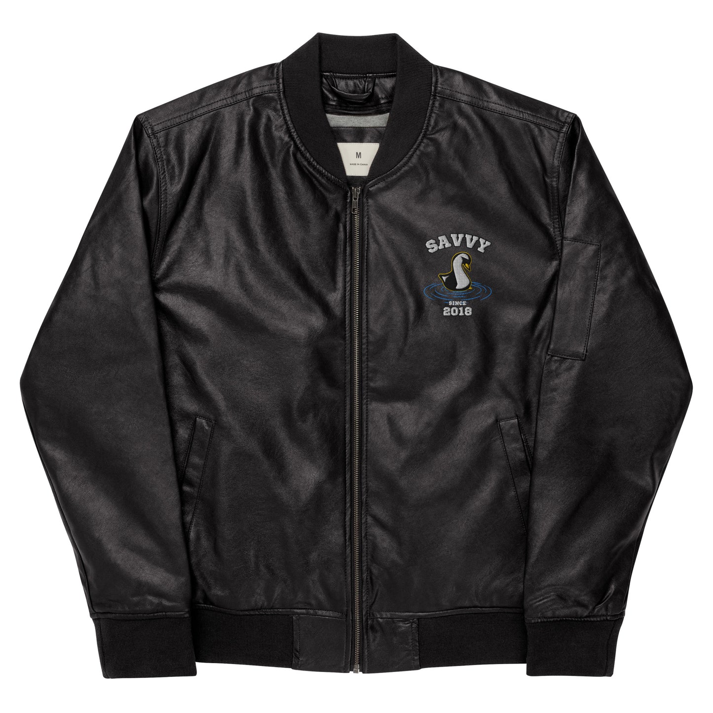 Savvy Leather Bomber Jacket